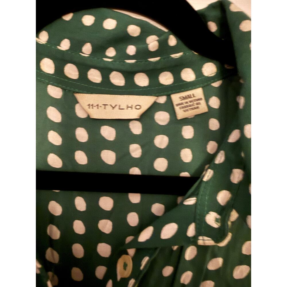 Green Polka Dot Dress By 11-1-Tylho Size Small - Picture 2 of 7